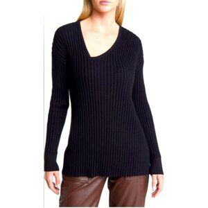 Open Edit Womens Asymmetric V-Neck Tunic Sweater Size M